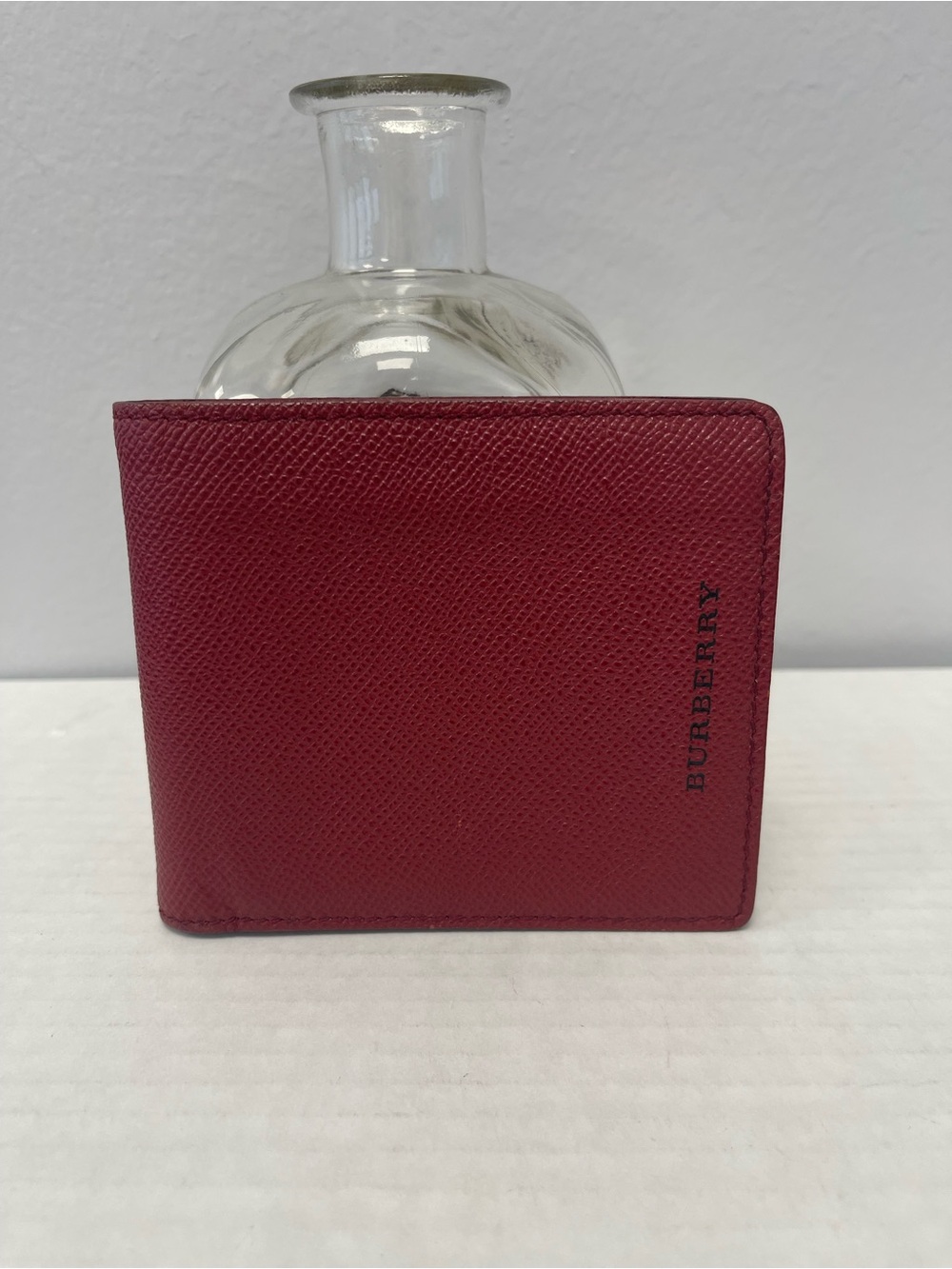 Burberry Burgundy Leather International Bifold Wallet - Preowned